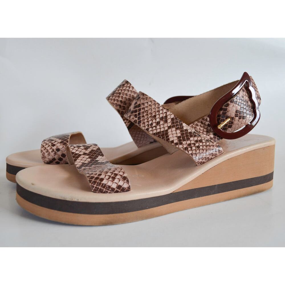 Ancient Greek Sandals Clio Wedge Sandal Snake Print